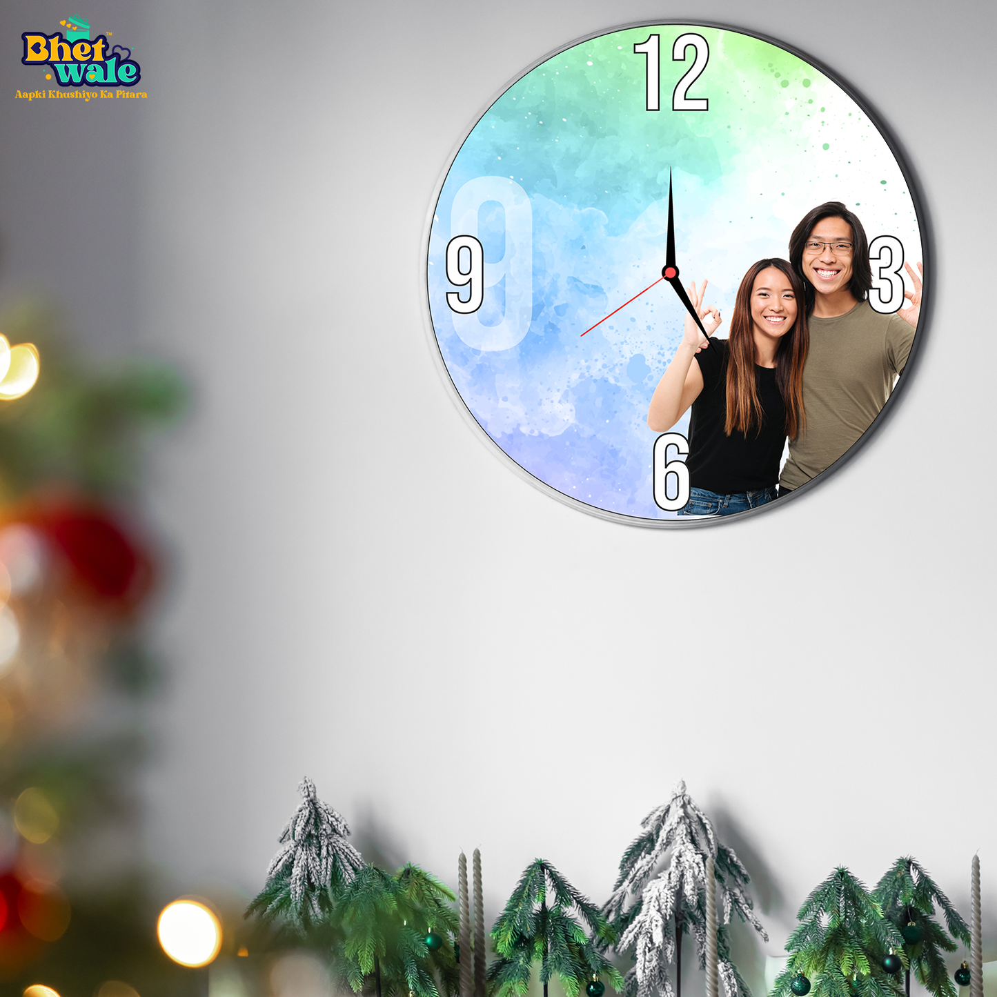 Customized Acrylic Wall Mount Clock - Personalized Round Shaped Wall Clock