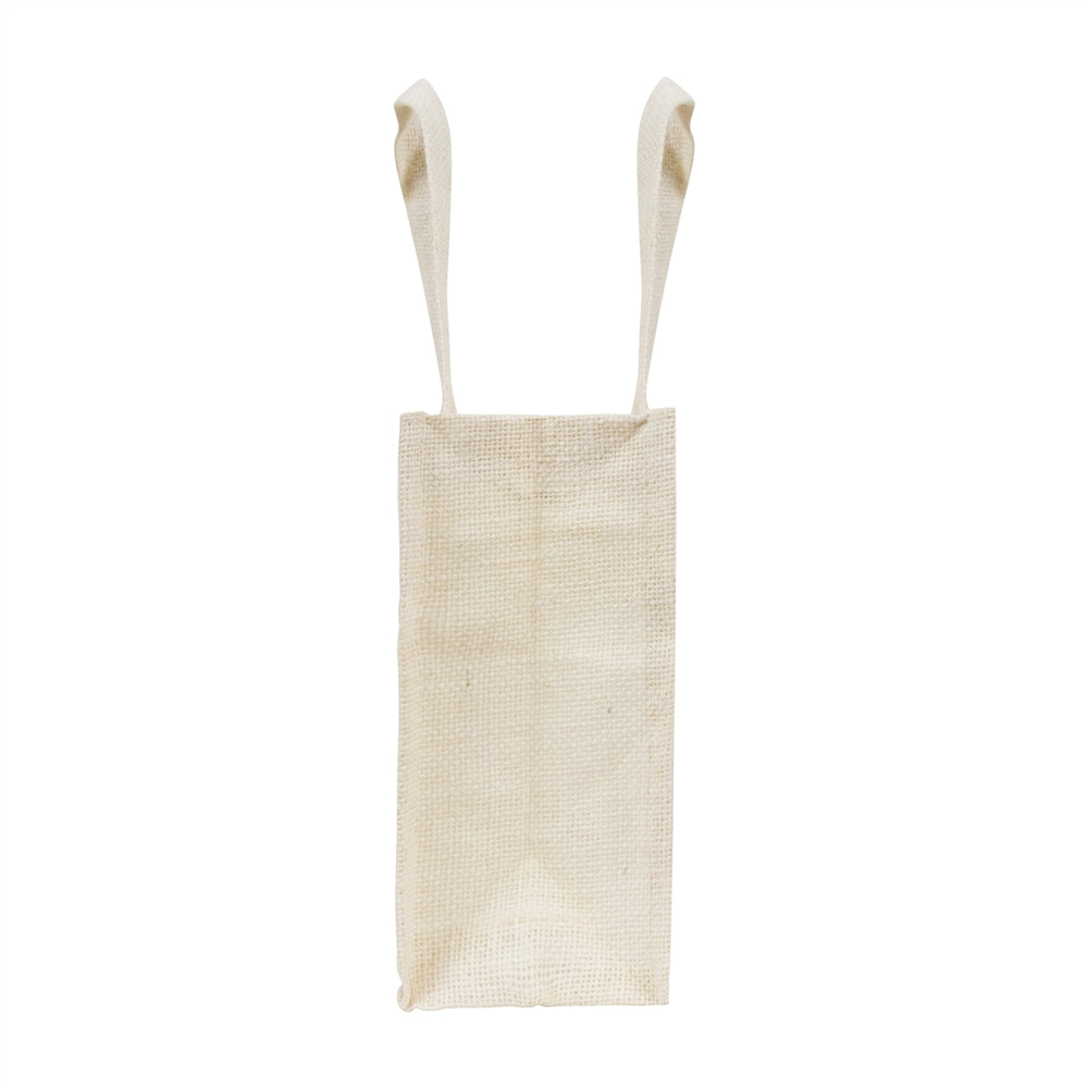 12x10x5 inch Window Jute Hamper Bag – With Zip, Off White, Self Handle — view 4