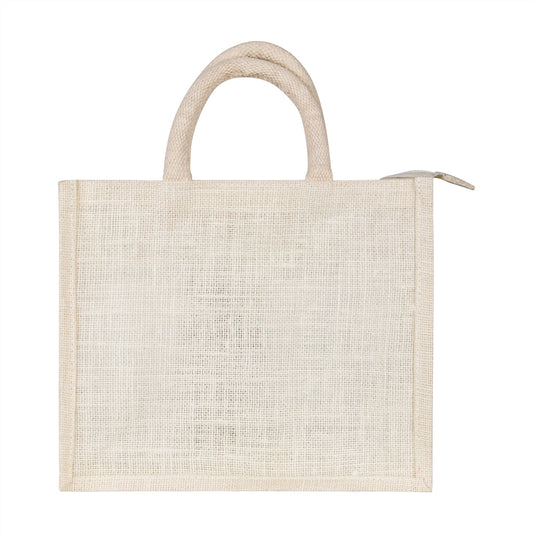 Jute Window Hamper Bag with Lace – Ivory (10 x 8 x 5 Inch) — view 2