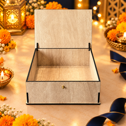Prelam MDF Box – 8x8x3 Inch – secondary view in Diwali setting