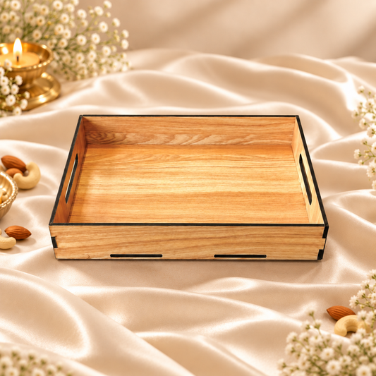 Prelam MDF Tray – 12x8x2 Inch – secondary view on cream satin background