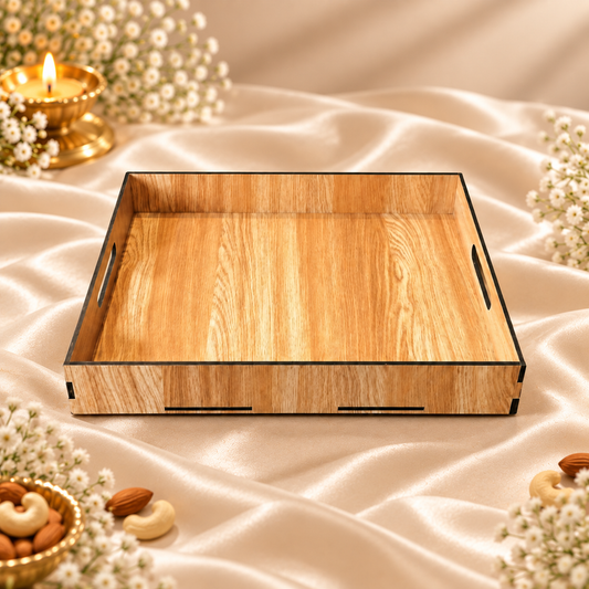 Prelam MDF Tray – 14x11x2 Inch – secondary view on cream satin background