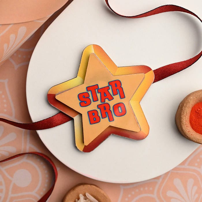 Double Layer Magnetic Rakhi - Star Bro Design