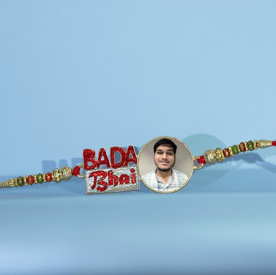 Personalized Metal Rakhi - Elegant Bro Design