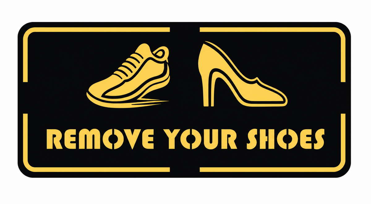 Remove Your Shoes Sign Board