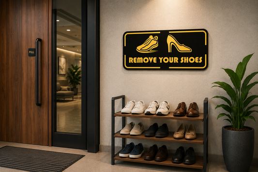 Remove Your Shoes Sign Board