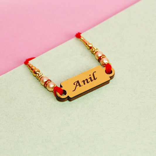 Personalized Name Rakhi with Beads