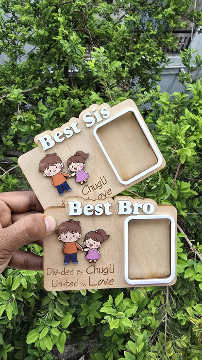 Bond Beyond Words – Brother & Sister Fridge Magnet | Cute Photo Keepsake