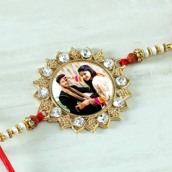 Gold Star Personalized Photo Rakhi