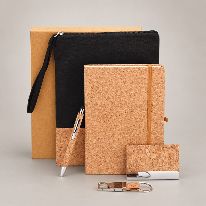 Box Pack, Canvas pouch, Cardholder, Pen, Keychain, A5 Notebook Corporate Gift Set - GS372