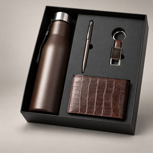 Bottle, Pen, Keychain & Wallet Corporate Gift Set - GS312