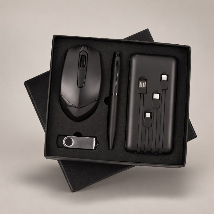 10,000 mAh Powerbank, 16 GB Pendrive, Wireless Mouse, Stylus Pen Corporate Gift Set - GS187