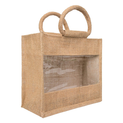 10x8x5 inch Window Jute Hamper Bag – With Zip — view 1