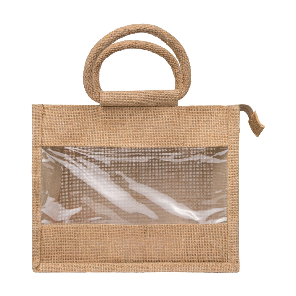 10x8x5 inch Window Jute Hamper Bag – With Zip — view 2