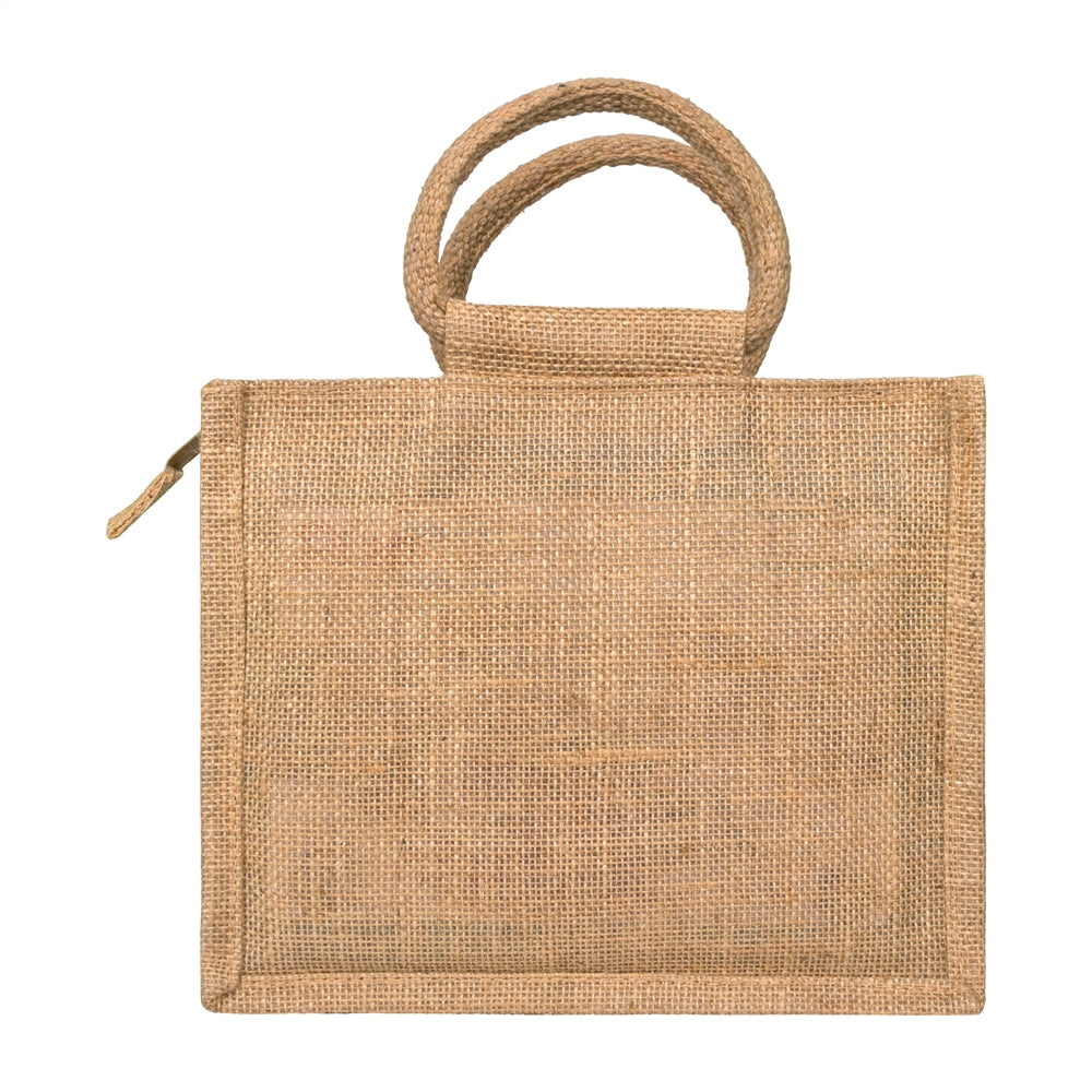 10x8x5 inch Window Jute Hamper Bag – With Zip — view 3