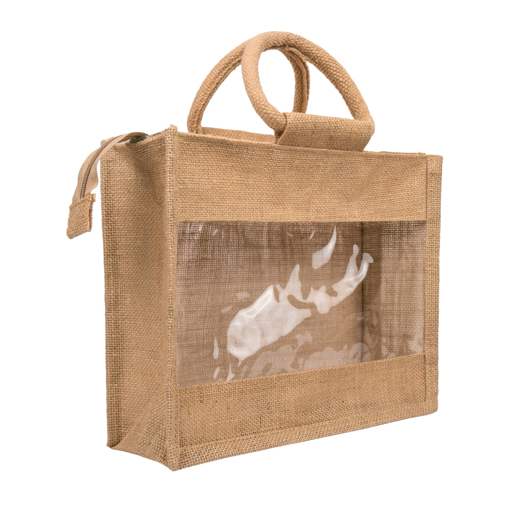12x10x5 inch Window Jute Hamper Bag – With Zip — view 1