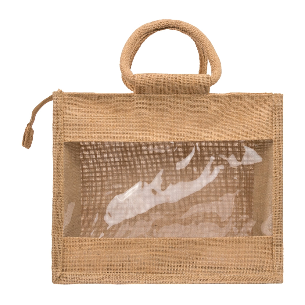 12x10x5 inch Window Jute Hamper Bag – With Zip — view 2