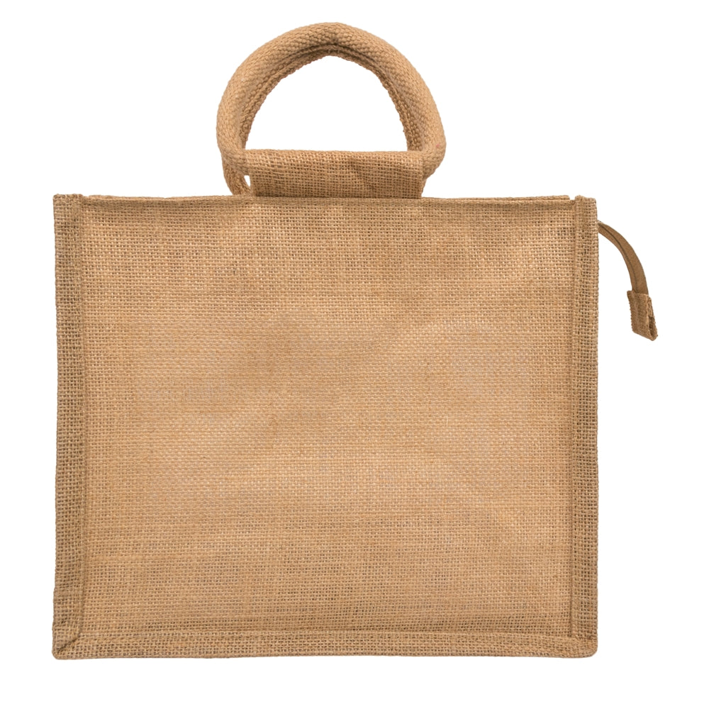 12x10x5 inch Window Jute Hamper Bag – With Zip — view 3