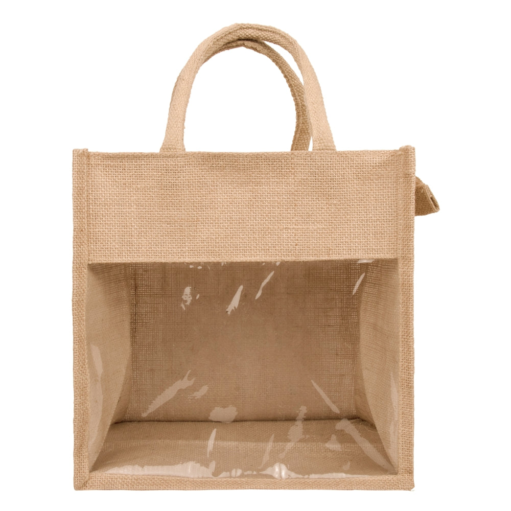 11x11x8 inch Window Jute Hamper Bag – With Zip — view 2
