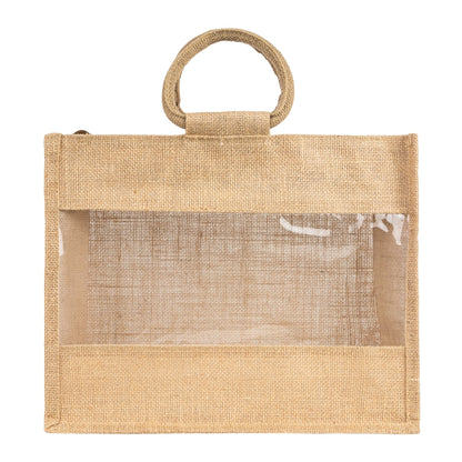 14x12x5 inch Window Jute Hamper Bag – With Zip — view 2