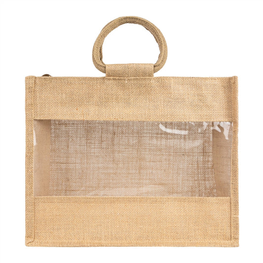 14x12x5 inch Window Jute Hamper Bag – With Zip — view 2