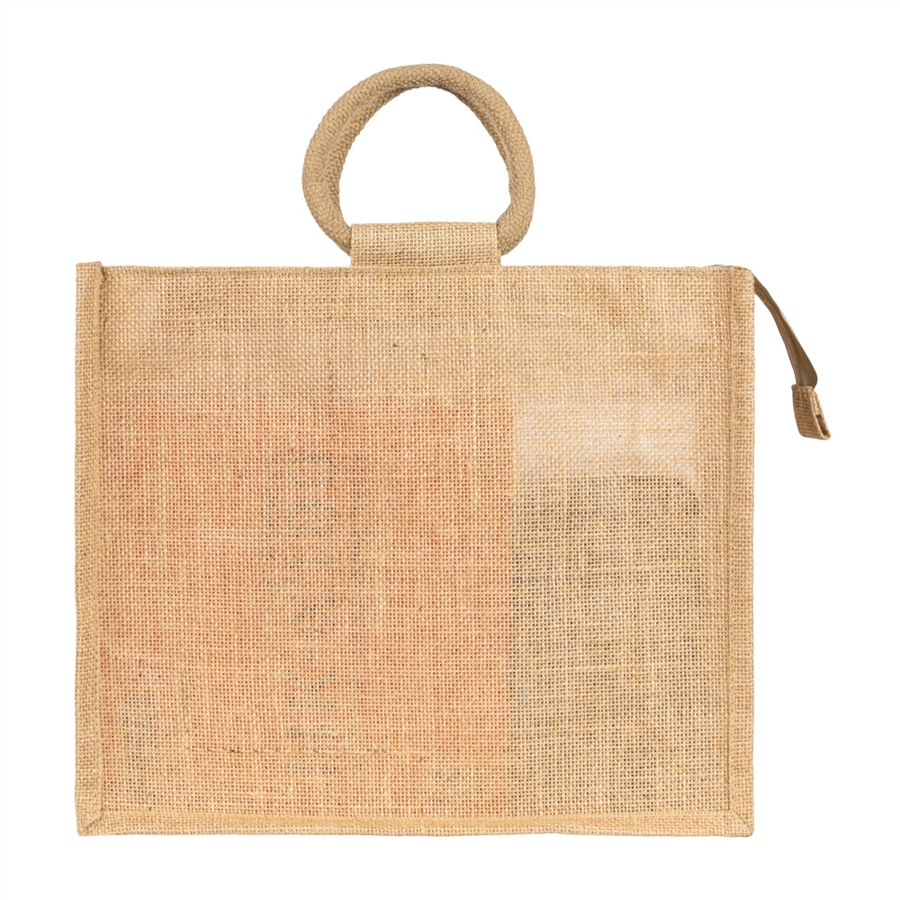 14x12x5 inch Window Jute Hamper Bag – With Zip — view 3
