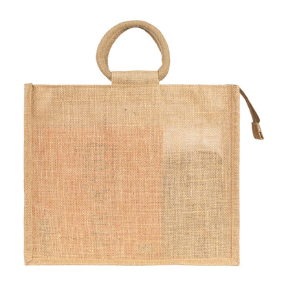 14x12x5 inch Window Jute Hamper Bag – With Zip — view 3