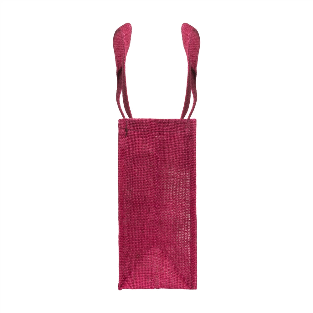 12x10x5 inch Window Jute Hamper Bag – With Zip, Maroon, Self Handle — view 4