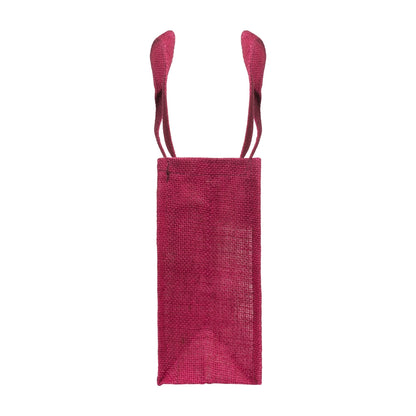 12x10x5 inch Window Jute Hamper Bag – With Zip, Maroon, Self Handle — view 4