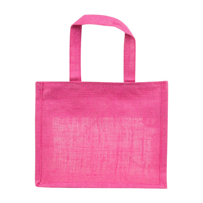 12x10x5 inch Window Jute Hamper Bag – With Zip, Pink, Self Handle — view 3