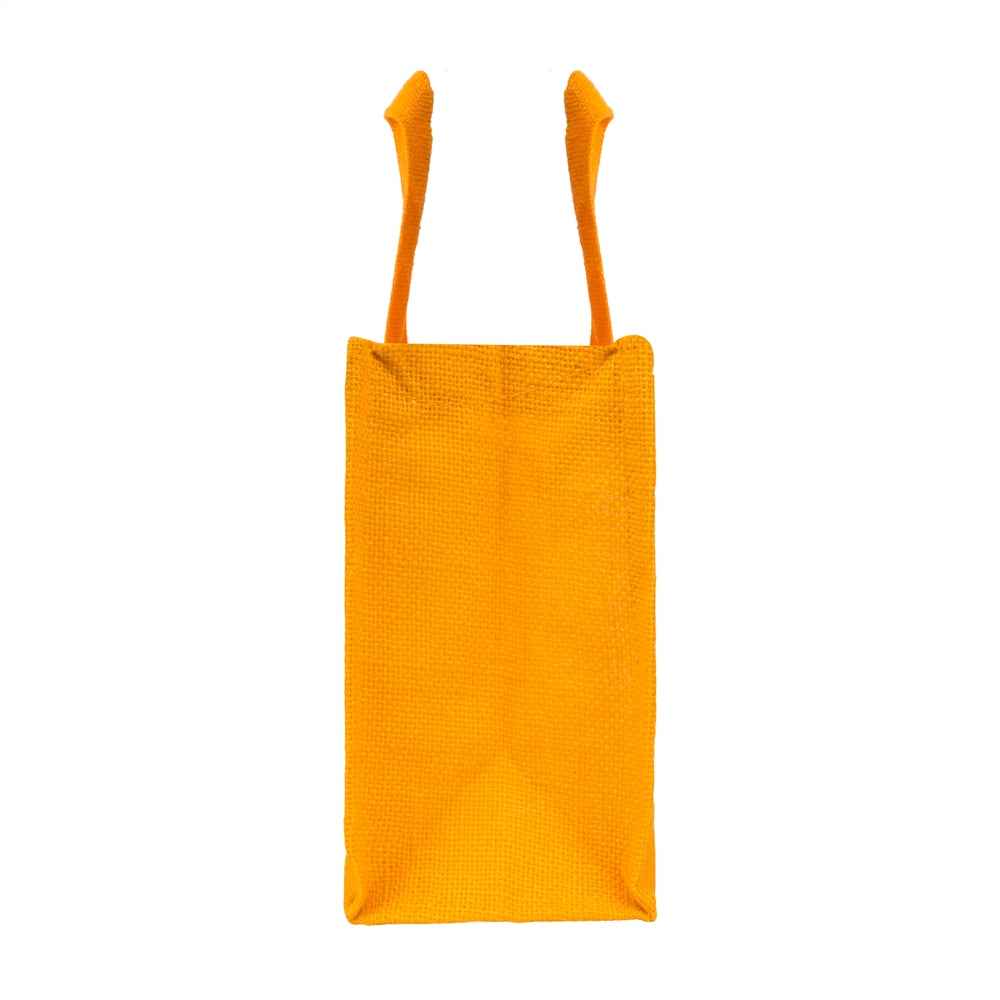 10x8x5 inch Window Jute Hamper Bag – With Zip, Mustard, Self Handle — view 4