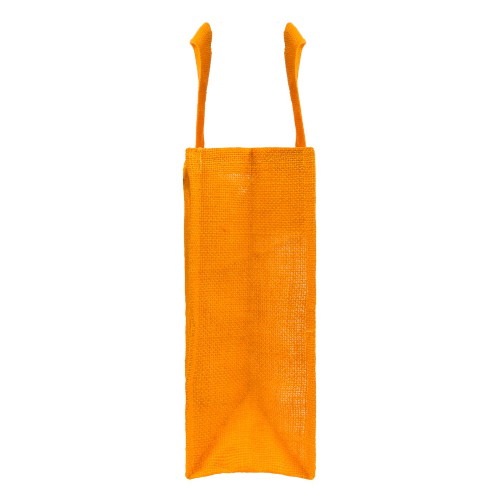 14x12x5 inch Window Jute Hamper Bag – With Zip, Mustard, Self Handle — view 4