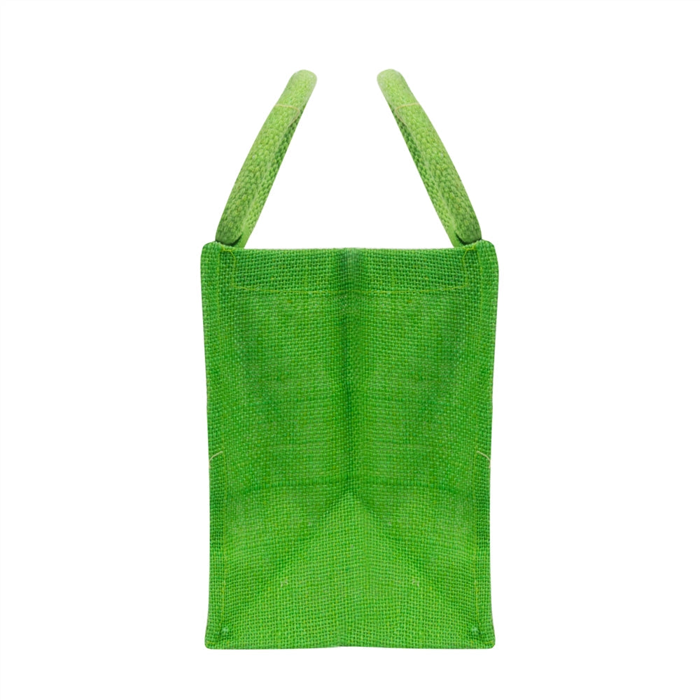 10x8x6 inch Window Jute Hamper Bag – With Zip, Green — view 4