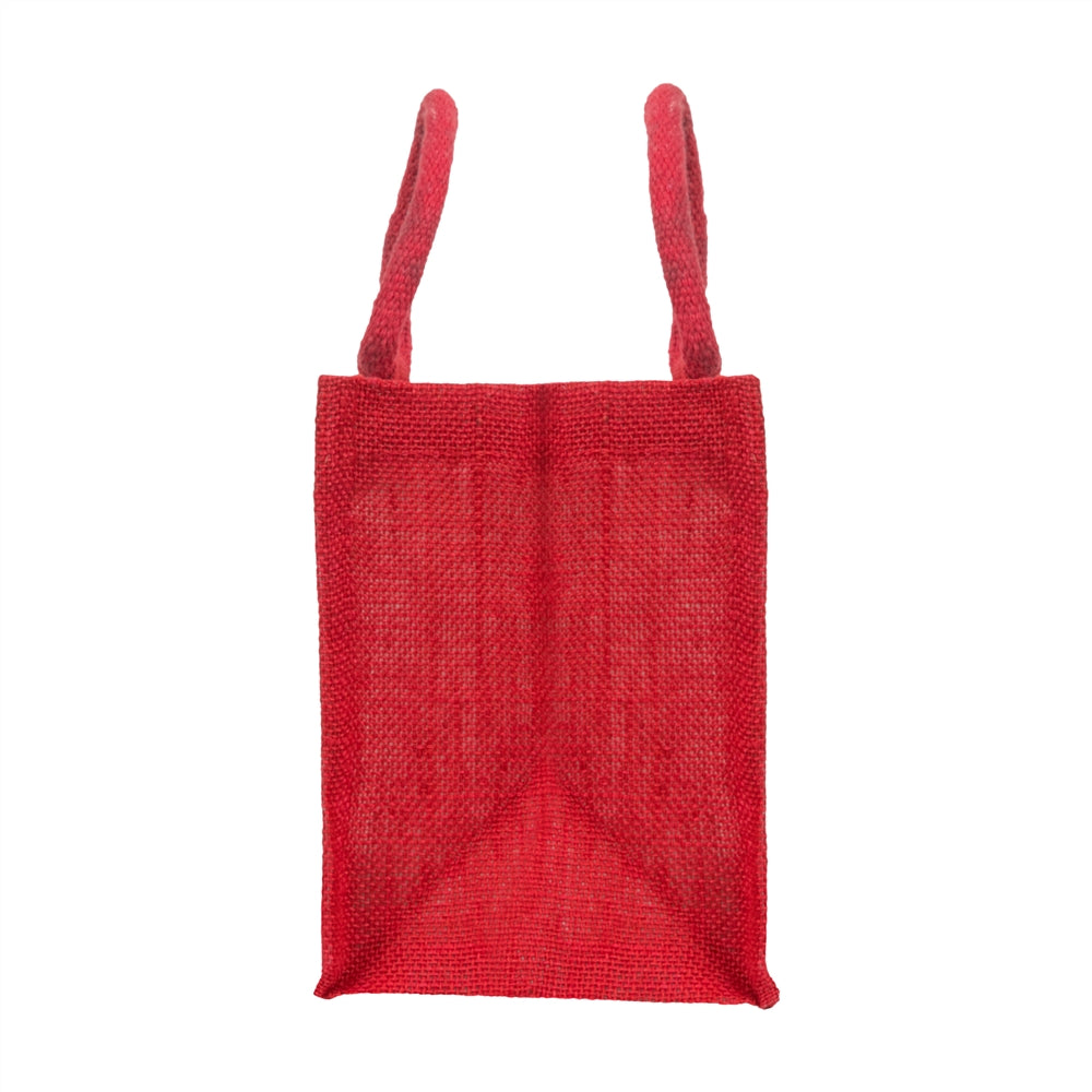 10x8x6 inch Window Jute Hamper Bag – With Zip, Red — view 4