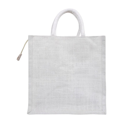 11x11x8 inch Window Jute Hamper Bag – With Zip, Super White — view 3