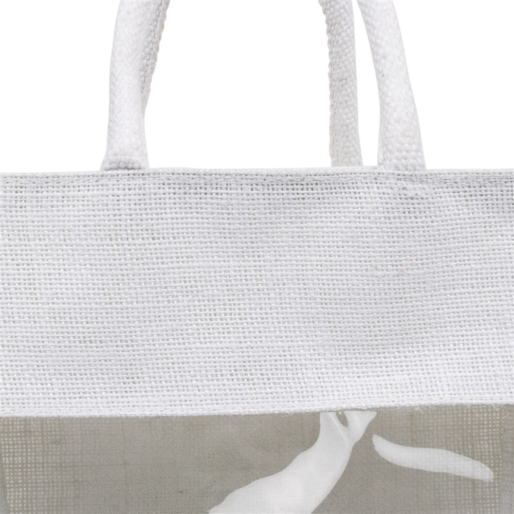 11x11x8 inch Window Jute Hamper Bag – With Zip, Super White — view 4