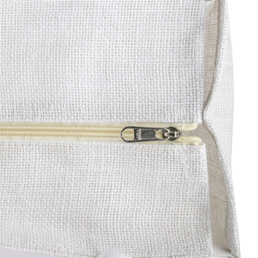 11x11x8 inch Window Jute Hamper Bag – With Zip, Super White — view 5