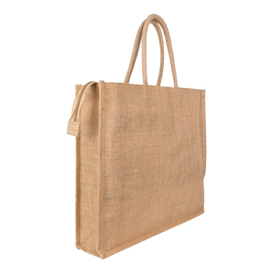 18x16x5 inch Natural Jute Bag – With Zip — view 1