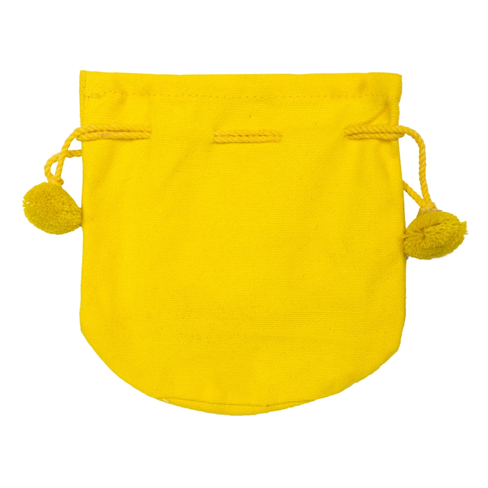 Cute Yellow Chick Drawstring Potli Bag with Pom-Pom Tassels — view 3