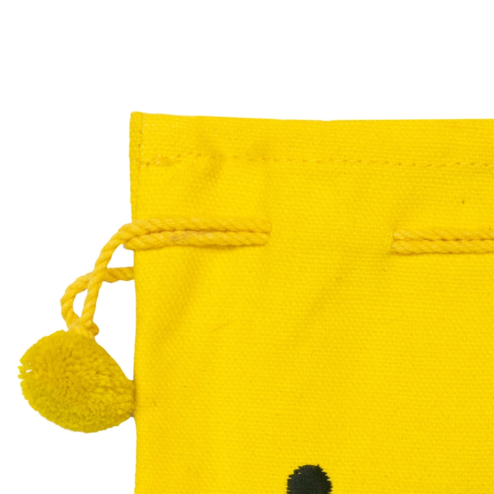 Cute Yellow Chick Drawstring Potli Bag with Pom-Pom Tassels — view 4