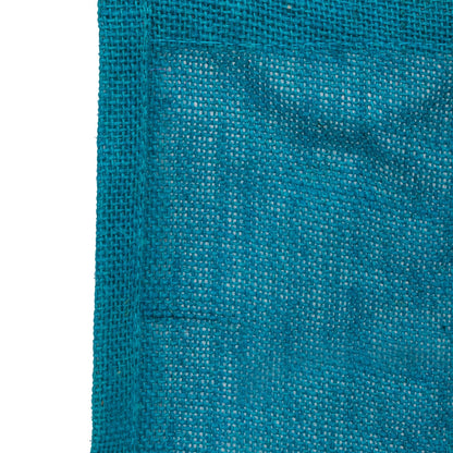 Teal Jute Window Gift Bag with Wooden Ring Handle — view 5
