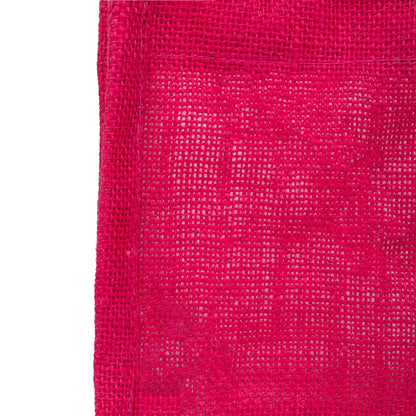 Hot Pink Jute Window Gift Bag with Wooden Ring Handle — view 5
