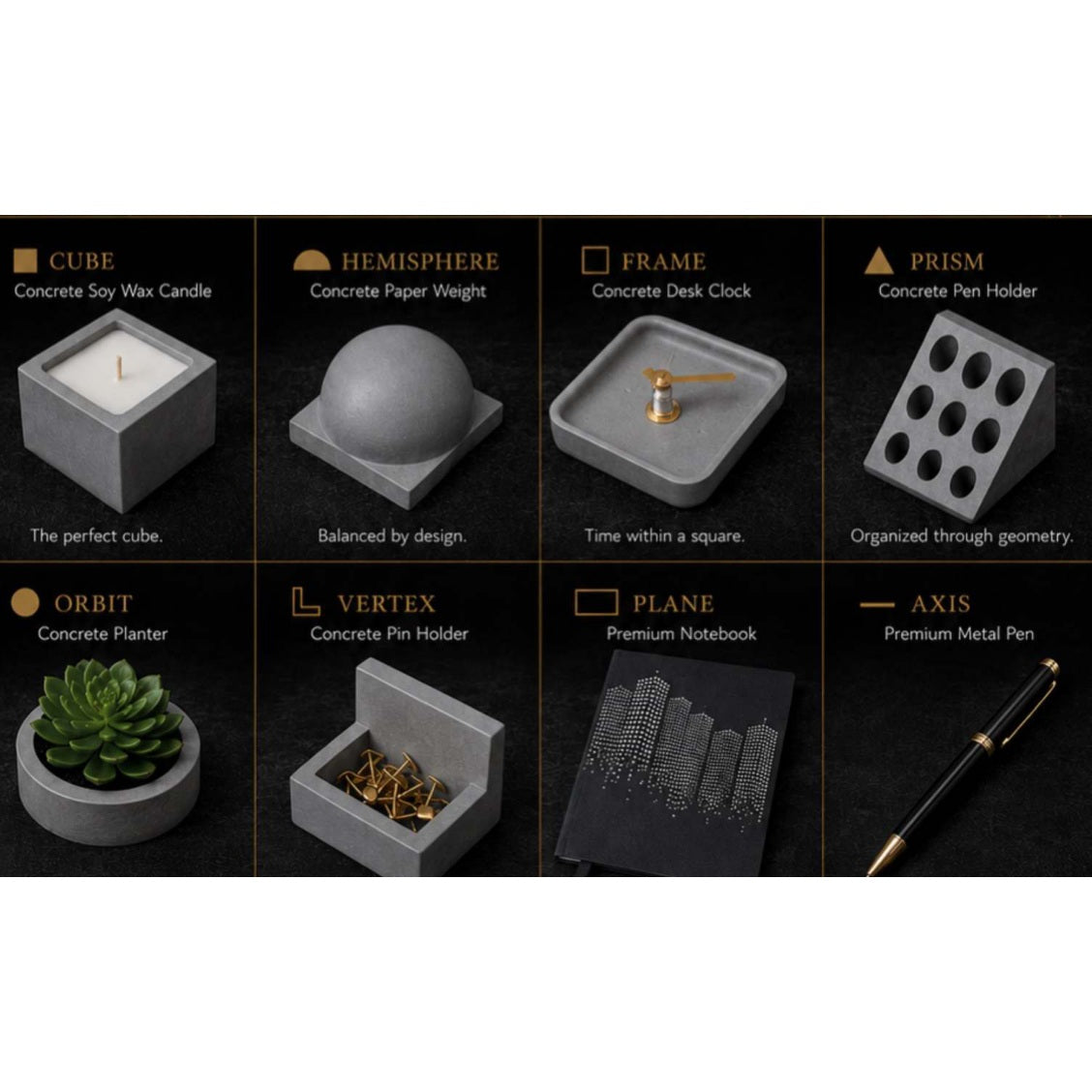 Geometry Collection — details and available finishes