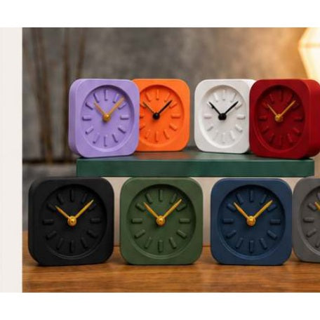 Aurea Concrete Desk Clock — details and available finishes
