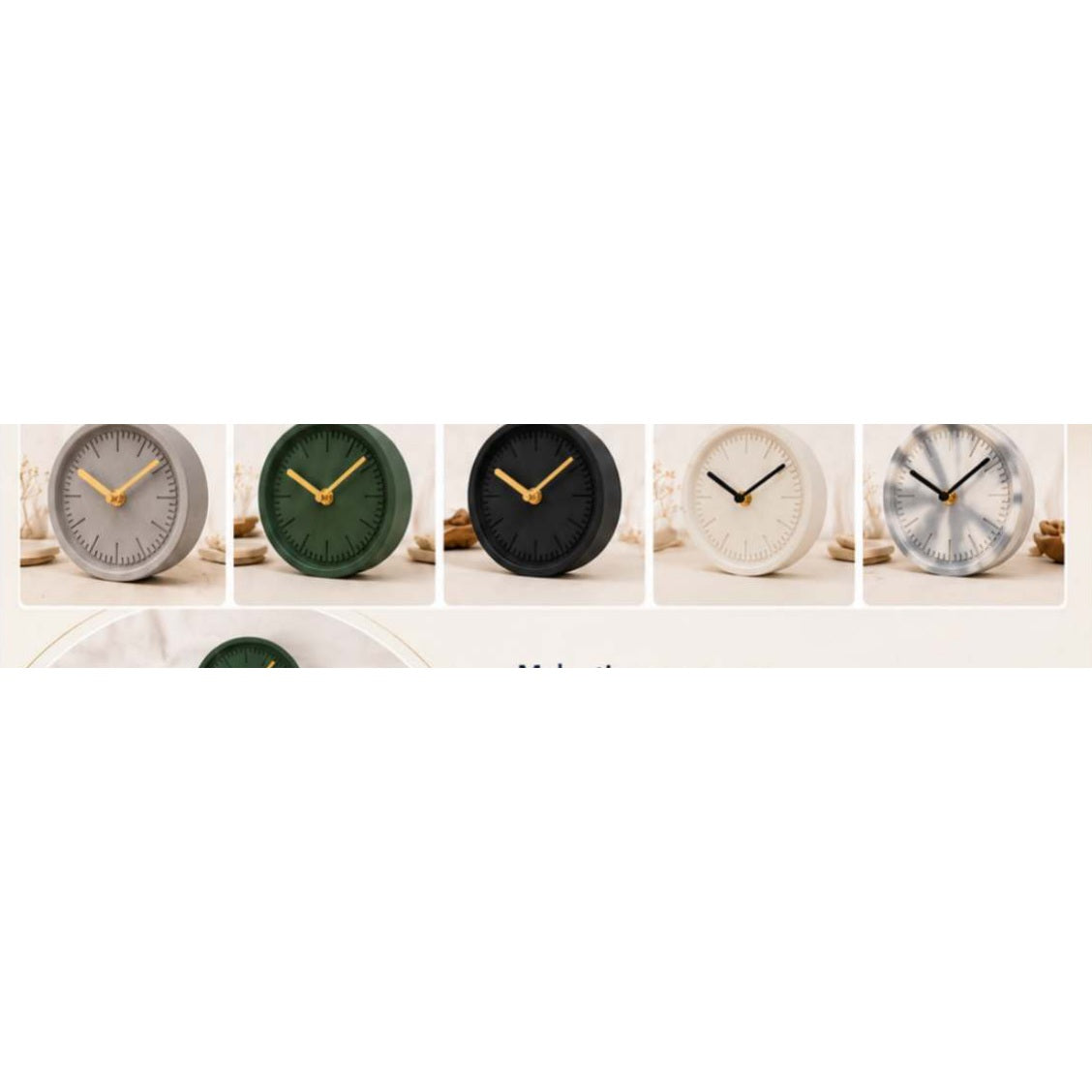 Eclectic Concrete Desk Clock — details and available finishes