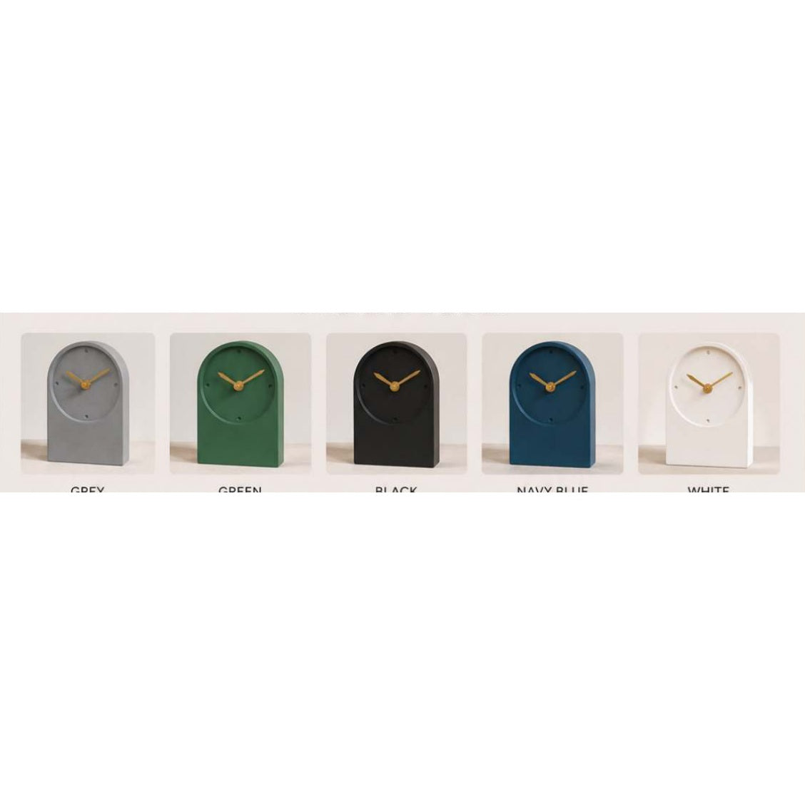 Arch Concrete Desk Clock — details and available finishes