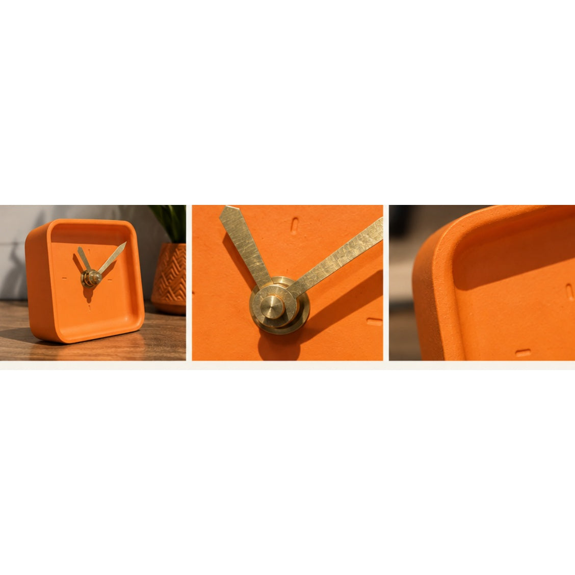 Edge Concrete Desk Clock — details and available finishes