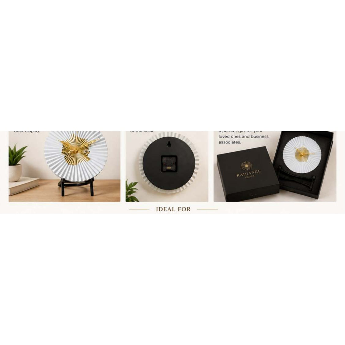 Radiance Concrete Desk Clock — details and available finishes