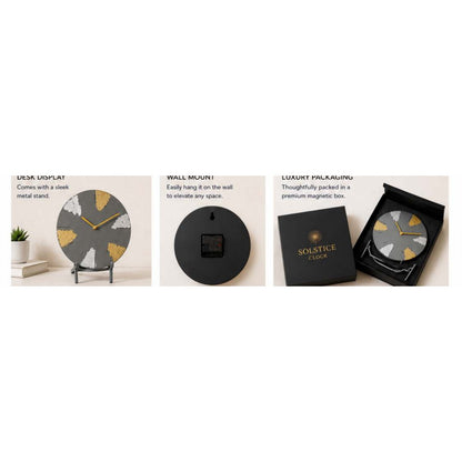 Solstice Concrete Desk Clock — details and available finishes