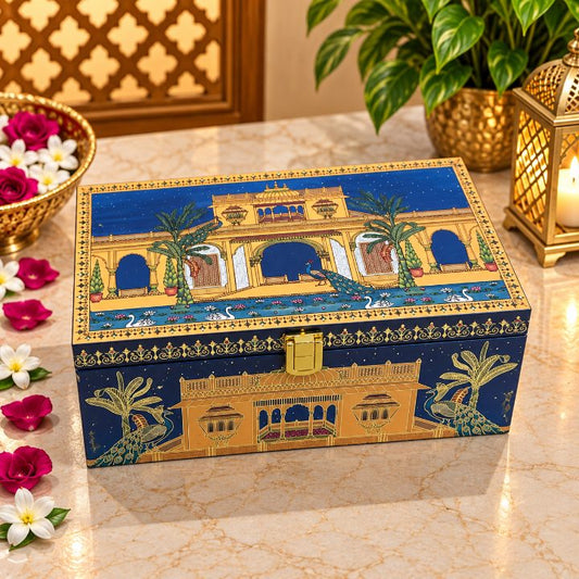 Premium Deep Wine Maroon & Ivory Floral Scodix Printed Dry Fruit Gift Box with 2 Jars second view